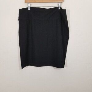 Eileen Fisher Skirt Pull On Black Stretch Size 1X